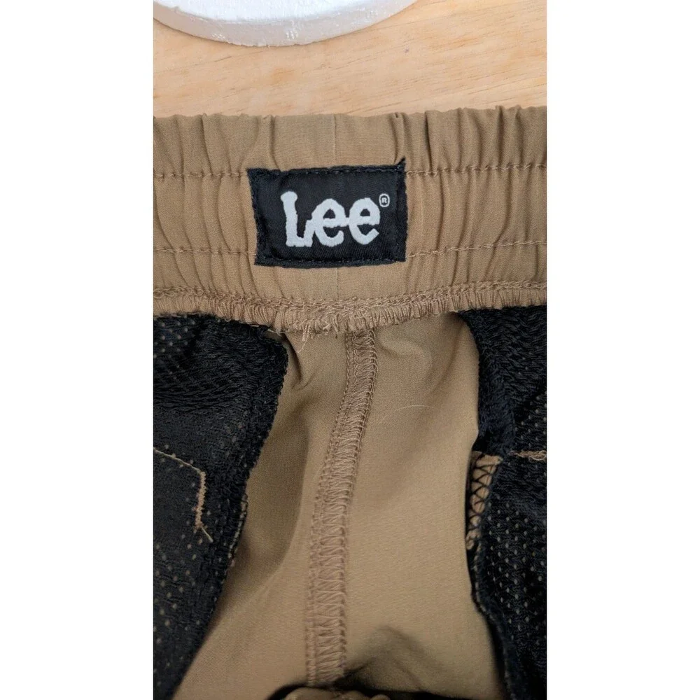 Lee Boys XL (18) Tan Athletic Slim Straight Leg Pants Zip Pockets